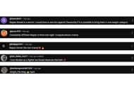 Screenshot of fans' comments